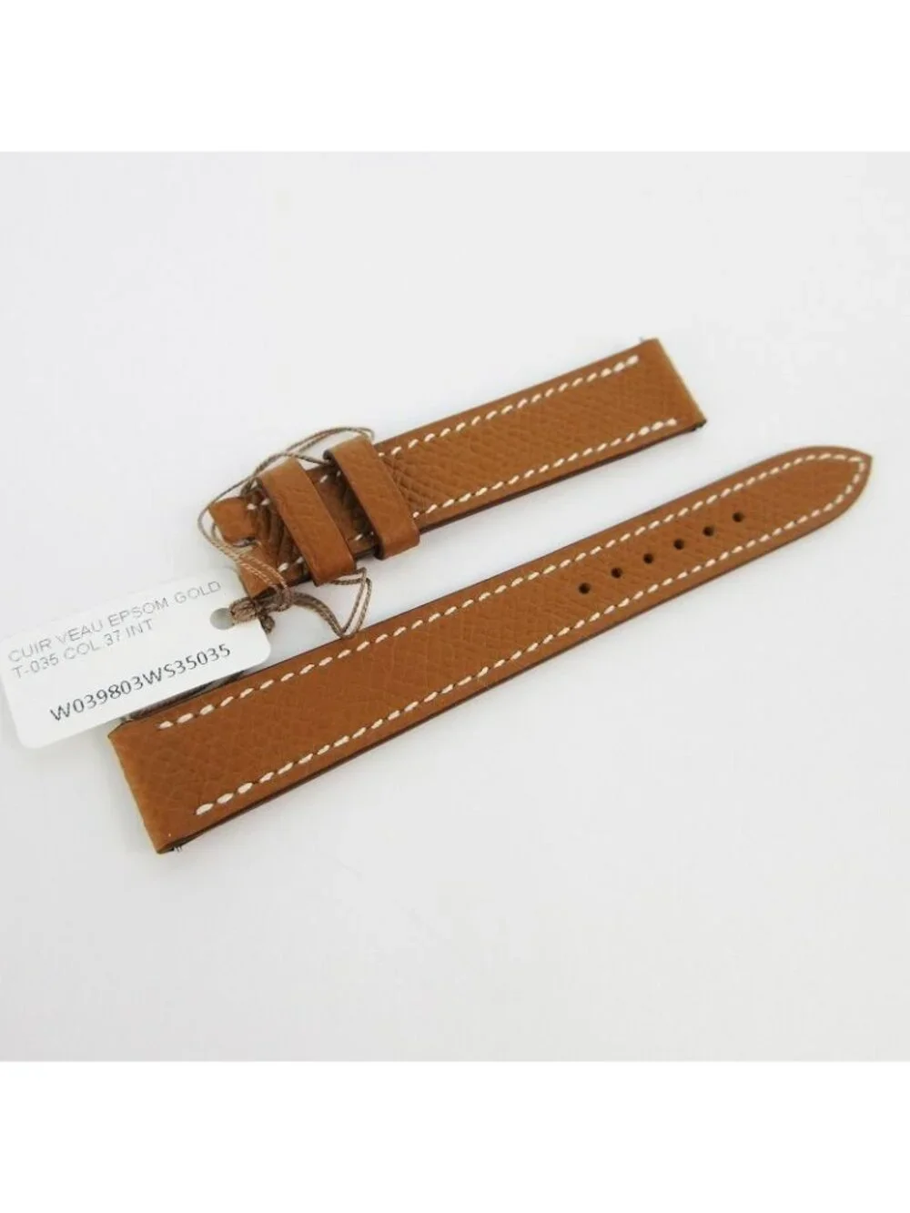 Hermes Watch PM Replacement Band Epsom Leather Gold Lug Width 14